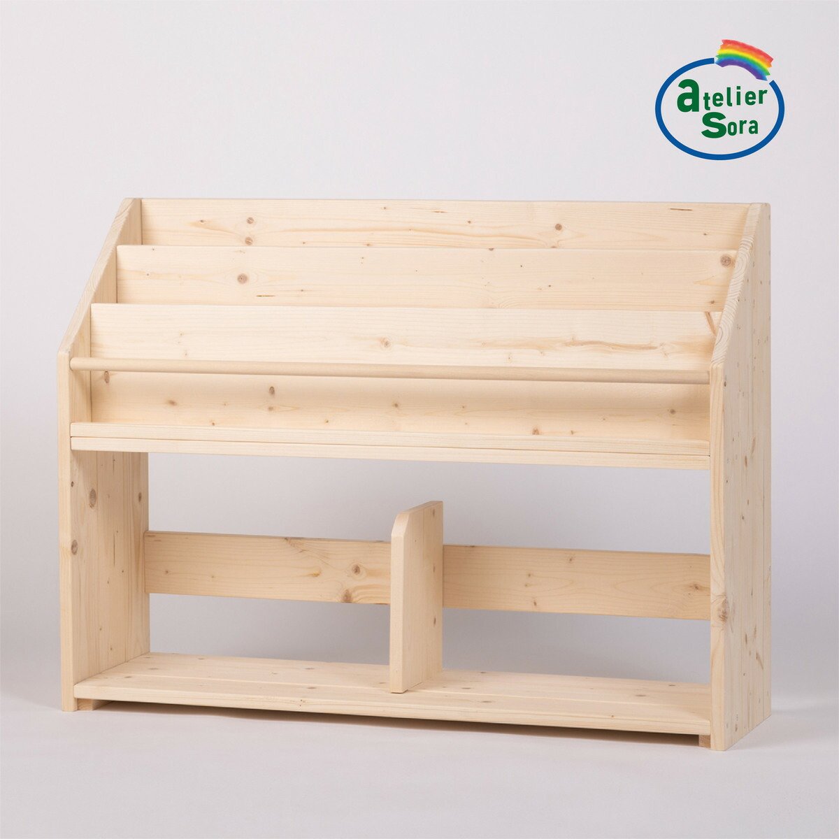 楽天市場】絵本棚 幅95cm 天然木 木製 人気 大容量 無垢 絵本ラック