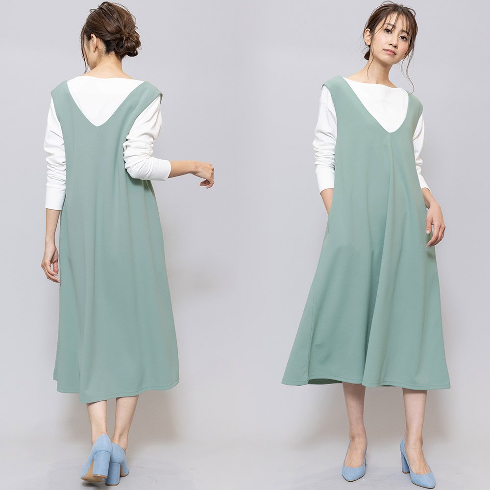 楽天市場】【25%OFFクーポン☆】ジャンパースカート Vネック