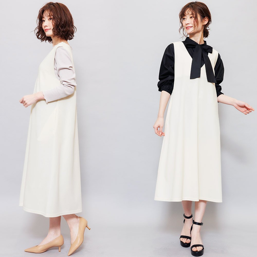 楽天市場】【25%OFFクーポン☆】ジャンパースカート Vネック