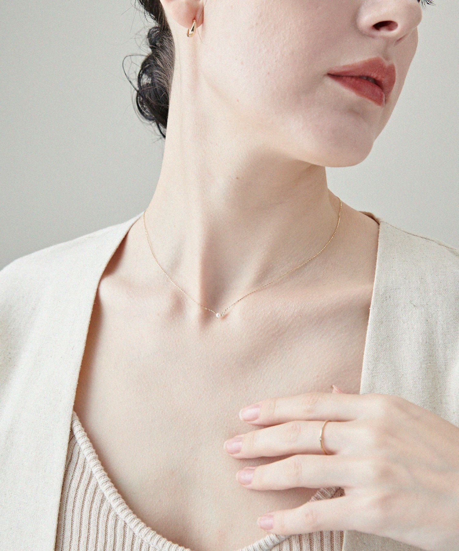 ete｜[レイヤード] K10YG パール/ダイヤモンド ネックレス | Rakuten