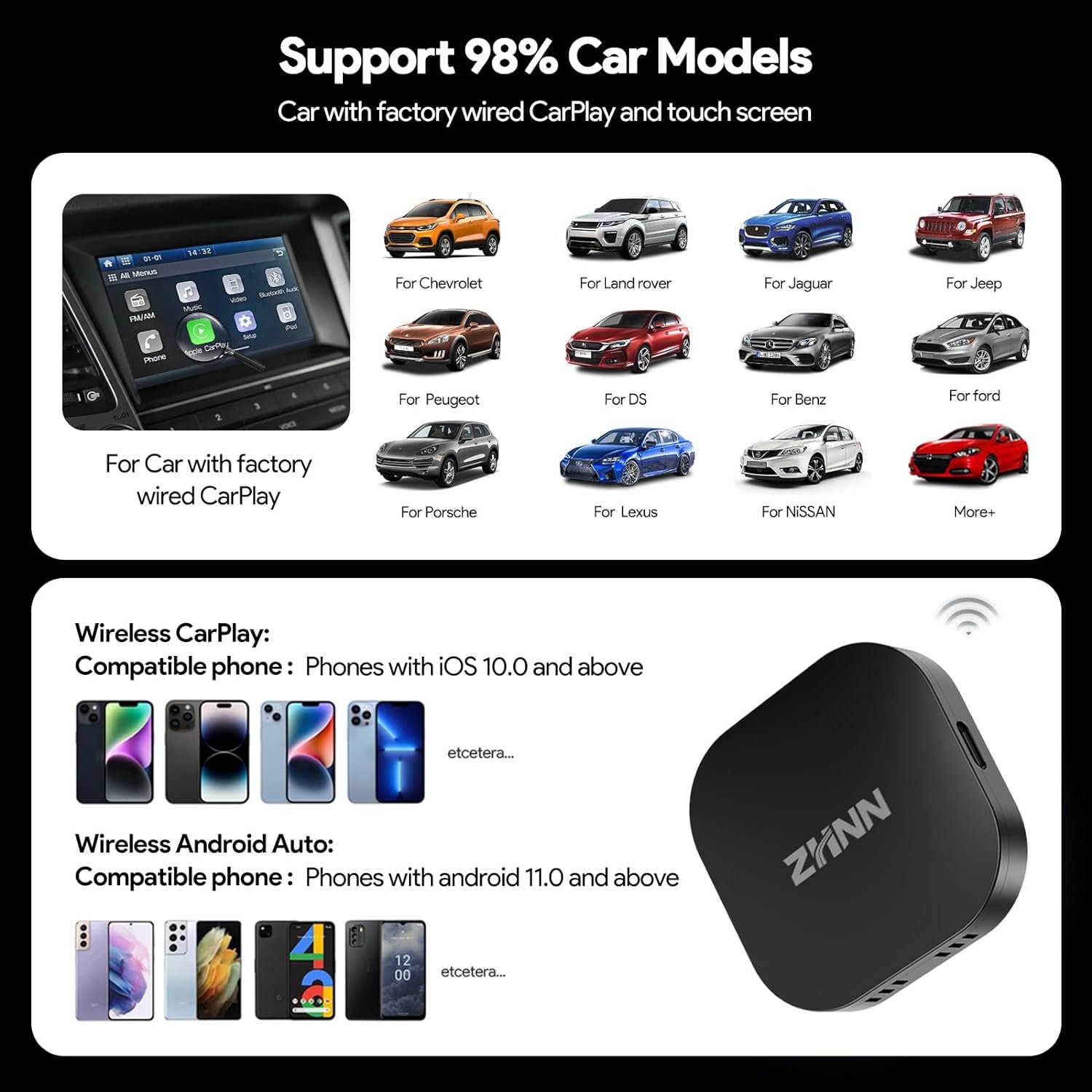 Carplay AI Box 2.0 with Streaming funtcion for OEM Wired CarPlay