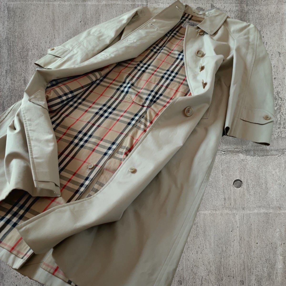 美品 Burberrys 90s 白タグ バーバリー ステンカラーコート ノバ