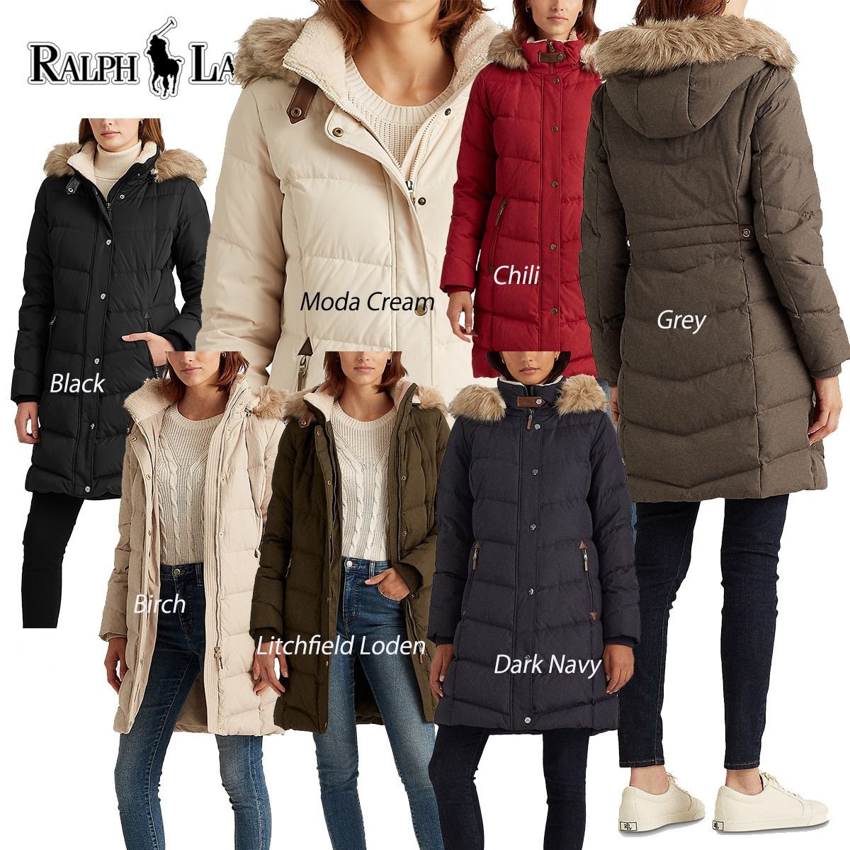 特価！Ralph Lauren ファー付 Hooded Down ダウンジャケット (Ralph