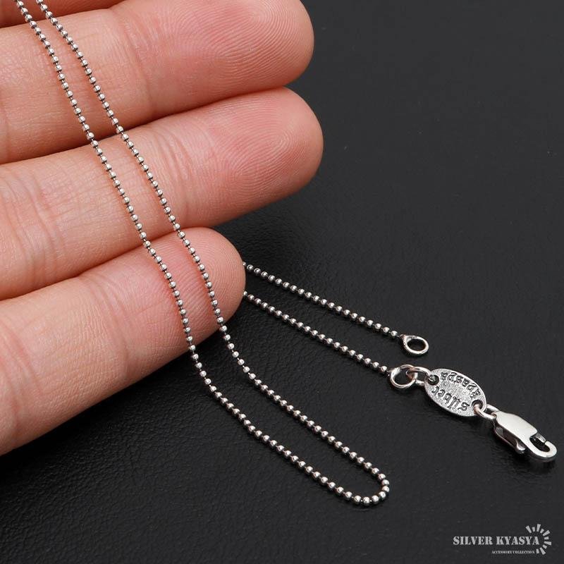 シルバー925 ボールチェーン ネックレス 幅1mm 45cm ネックレス