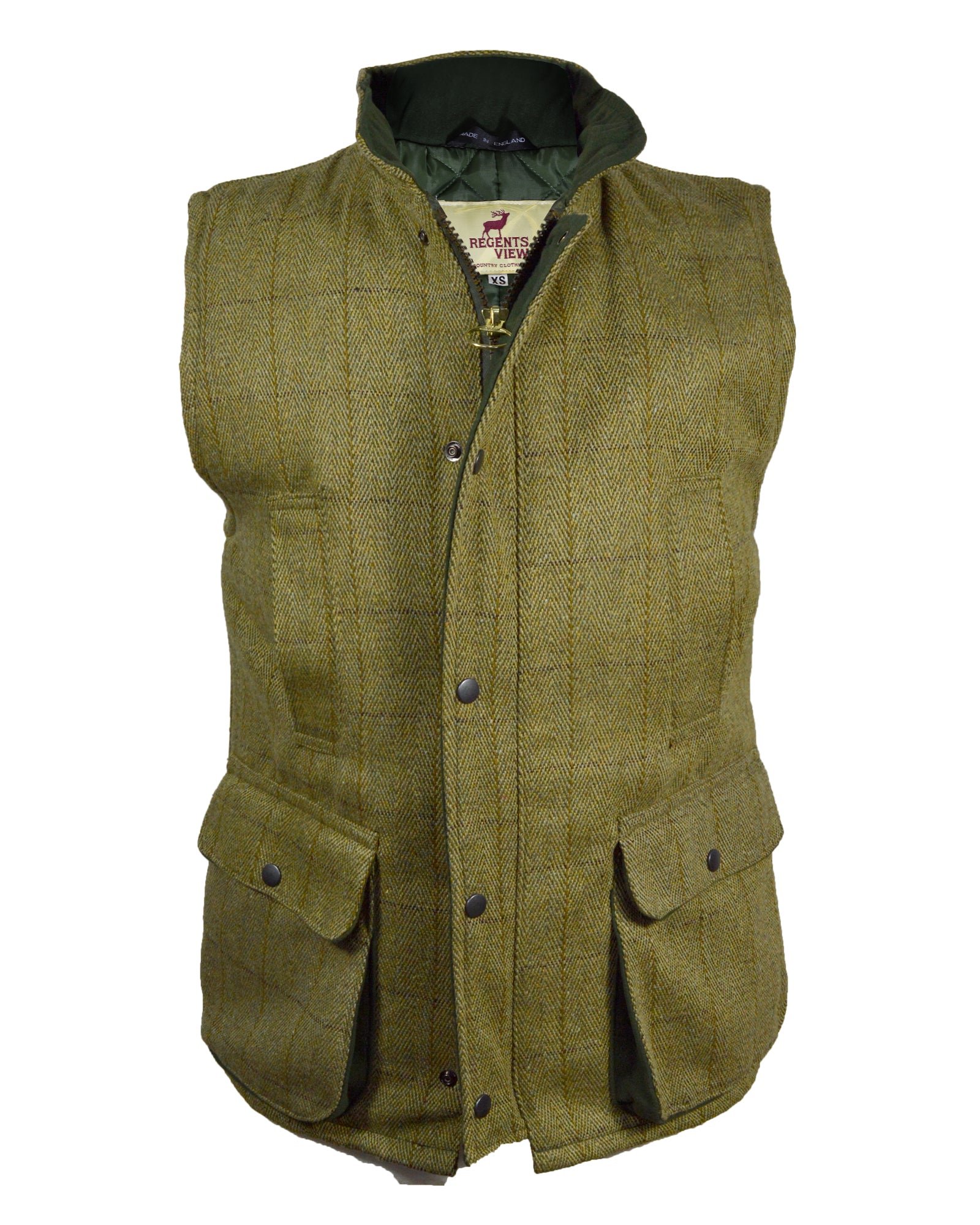 LIDNM LIGHT TWEED ZIP VEST LIGHT TWEED ZIP VEST OLIVE GRAY L Sweaters