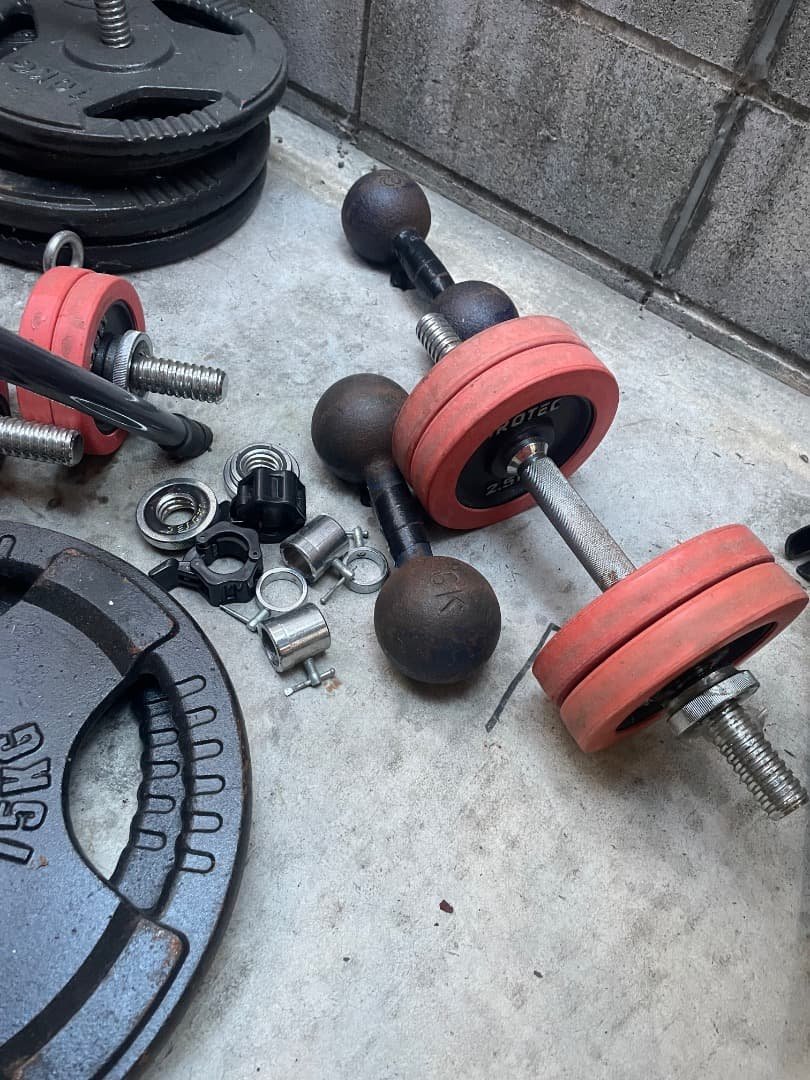 ウエイトプレート バーベルセット RITFIT オリンピックバーベルセット 初心者セット ブラック ベンチ