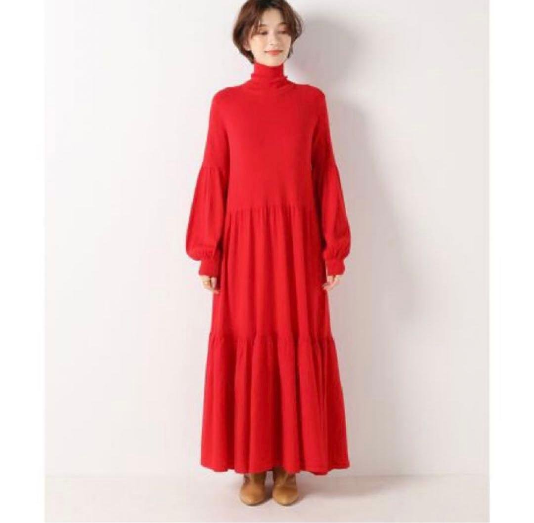 IENA エクストラファインメリノティアードドレス　赤　定価33000円 エルケイ（ERUKEI）直営】のドレス通販ショップ｜銀座クチュール