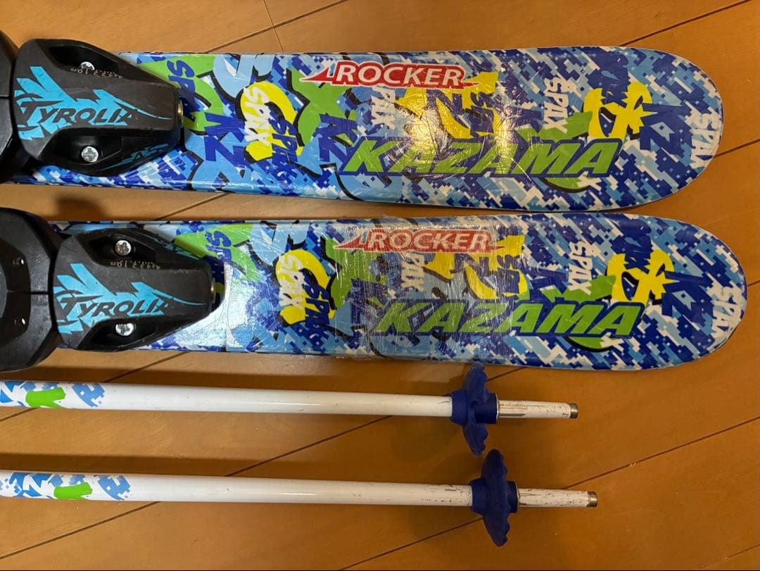 美品KAZAMA 板86cmスキーセット靴18or19or20cm - メルカリ