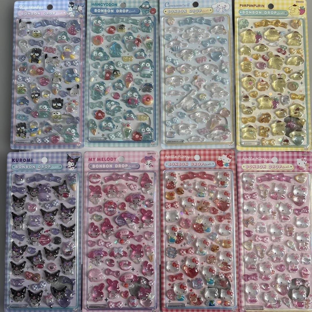 8種　ボンボンドロップシール サンリオ 第２弾 正規品 🎀NEWアイテム🎀 サンリオキャラクターのボンボンドロップシール第2弾