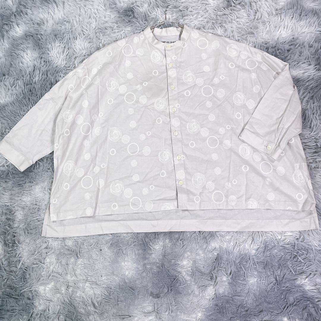 専用。STAMPANDDIARY 刺繍シャツ　グレージュ　コットン100％ 薄手 専用。STAMPANDDIARY 刺繍シャツ グレージュ コットン100％ 薄手