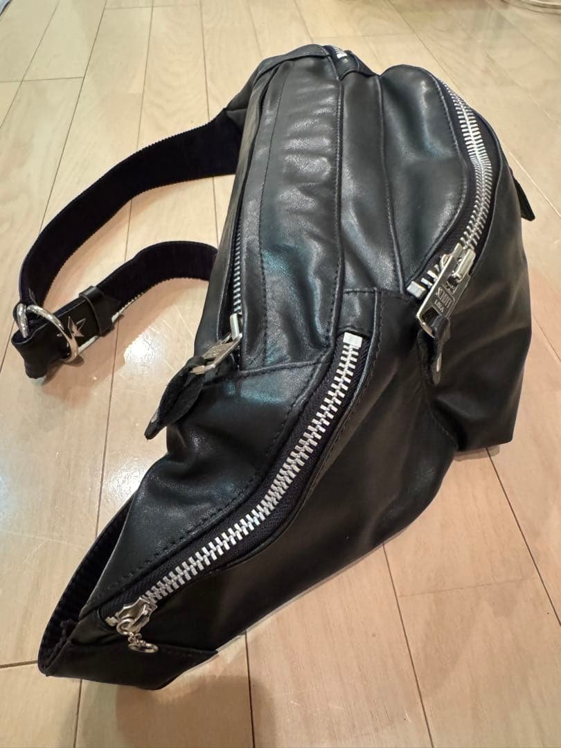 SCHOTT ボディバッグ レザー キルティング ブラック